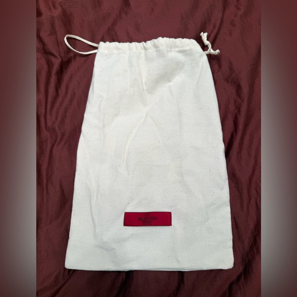 Valentino Cream Dust Bag with Red Label